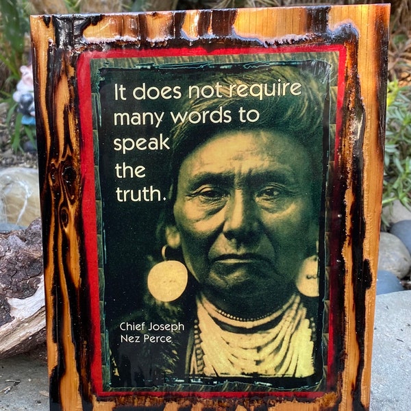 Chief Joseph - Nez Perce - Wooden Plaque