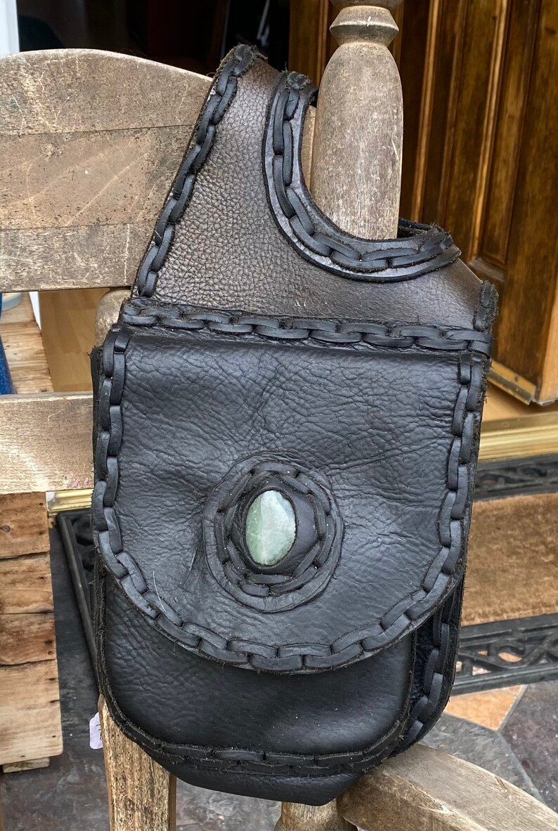 Black Leather Saddle Horn Saddle Bag Hand Stitched and Etsy