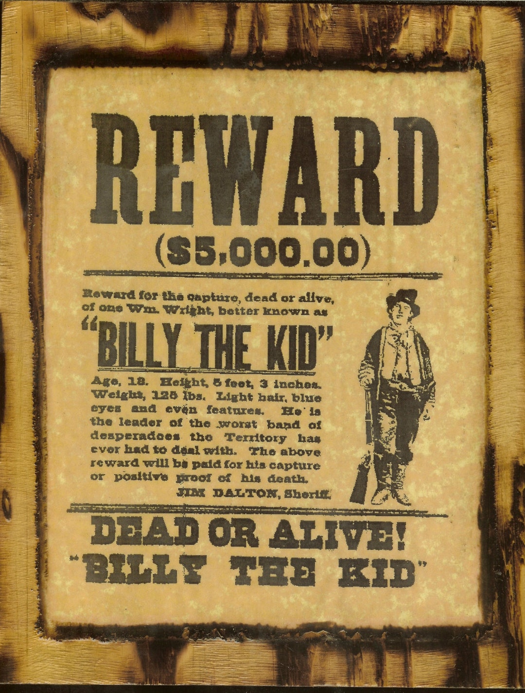 Billy The Kid 木製看板 アンティーク調 Billy the Kid - Wanted Poster - Wooden Plaque - Etsy Canada