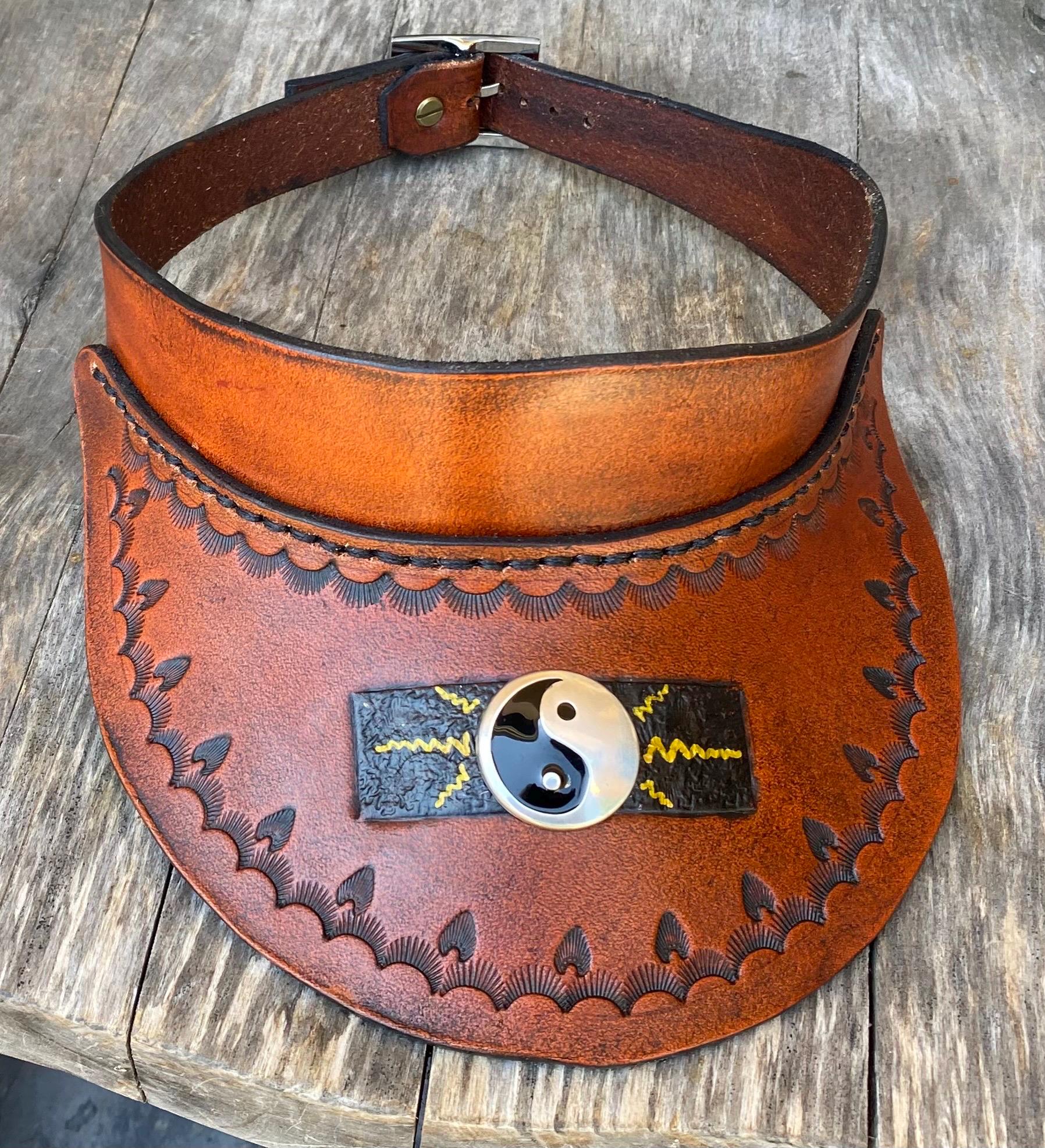 Tooled Leather Sun Visor - Etsy display picture 3