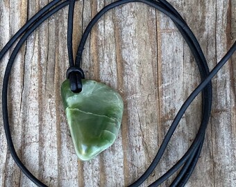 Tumbled Yukon Jade Pendant Necklace