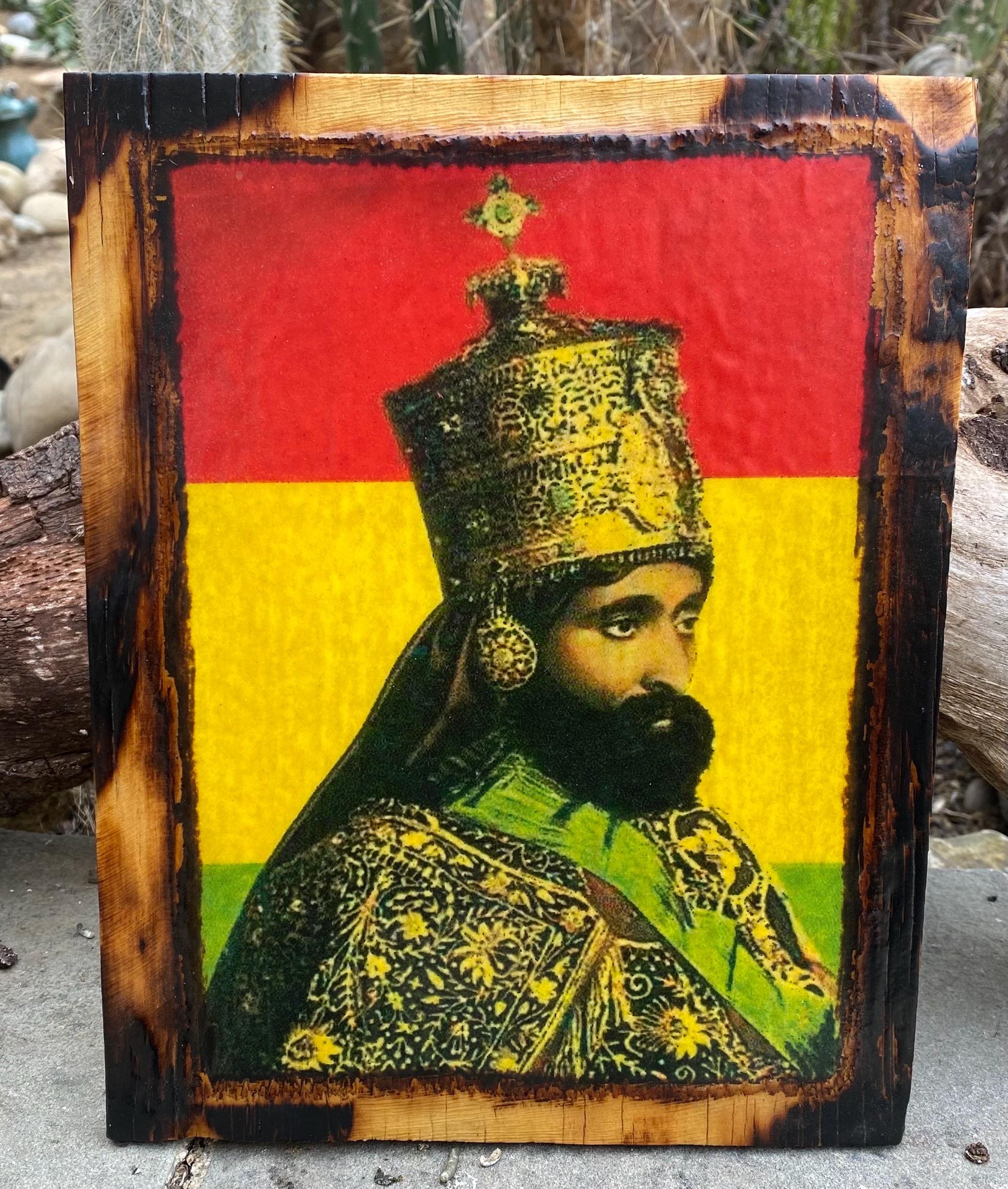Emperor Haile Selassie - Wooden Plaque - Etsy