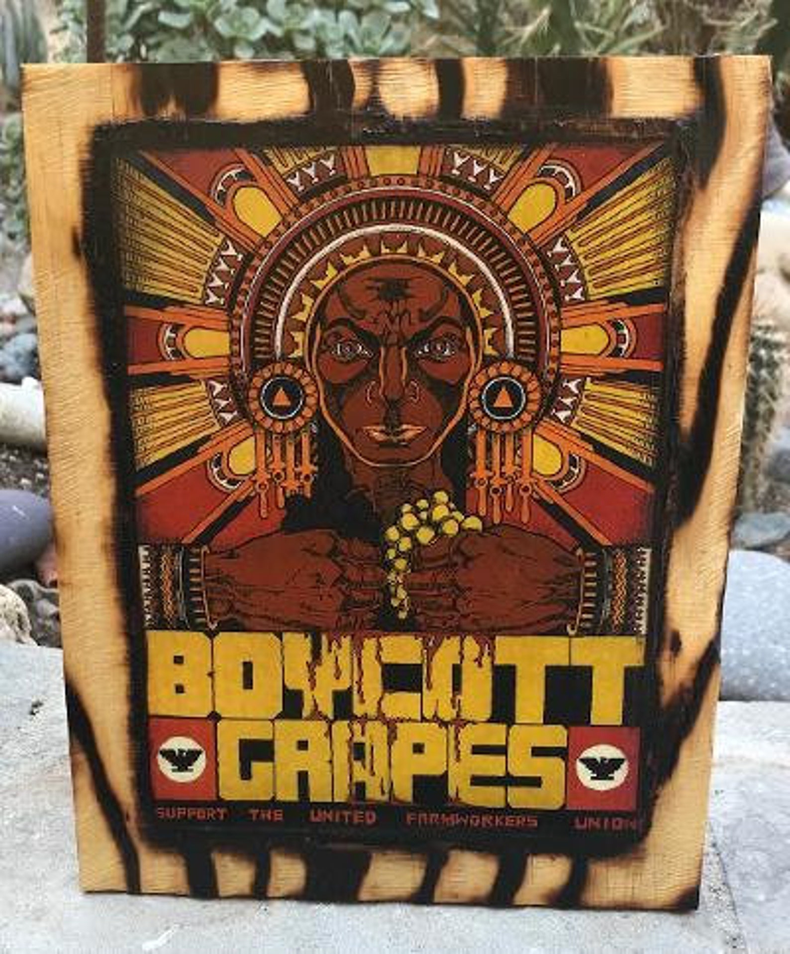 Boycott Grapes United Farmworkers Wooden Plaque Etsy