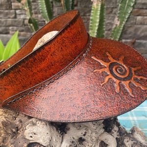 Tooled Leather Sun Visor - Etsy