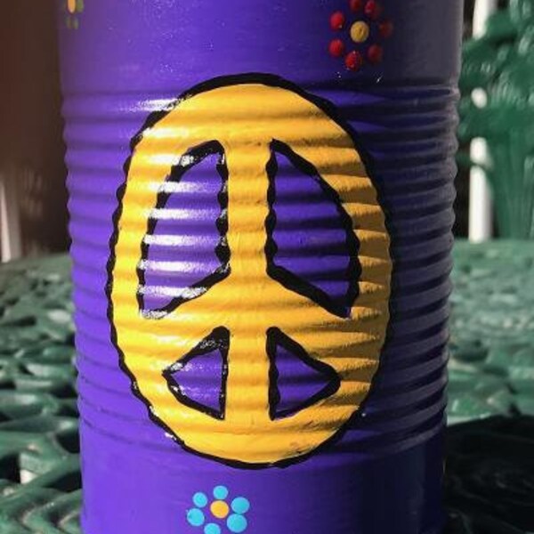 Painted Tin Cans Etsy