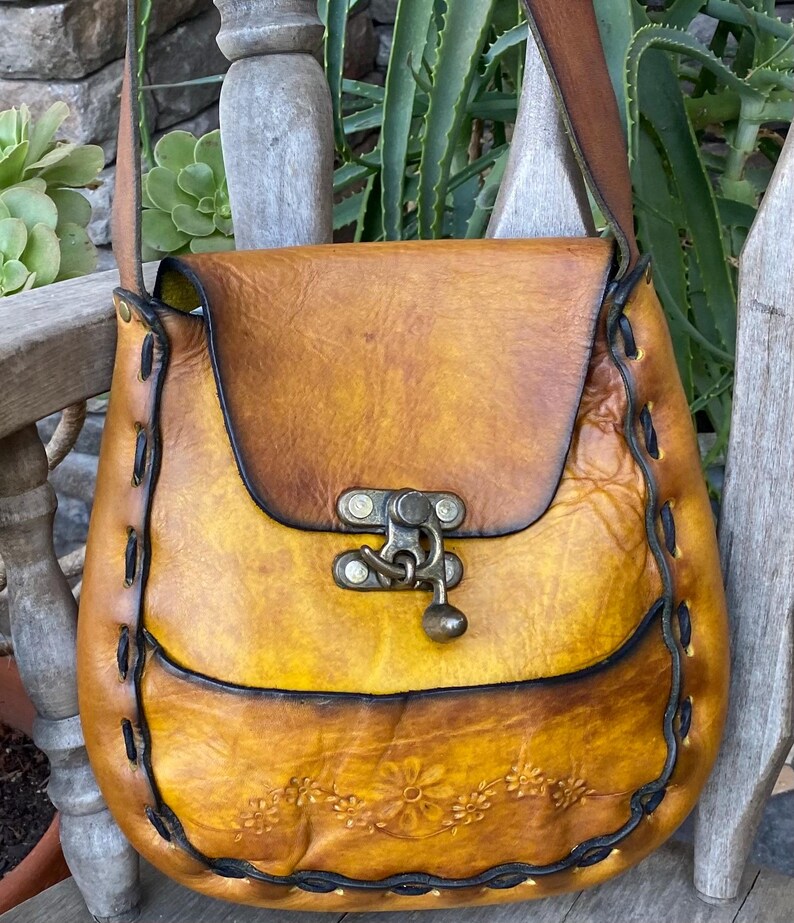 Vintage Rustic 60s Festival Renaissance Hippie Boho Saddlebag Shoulder ...
