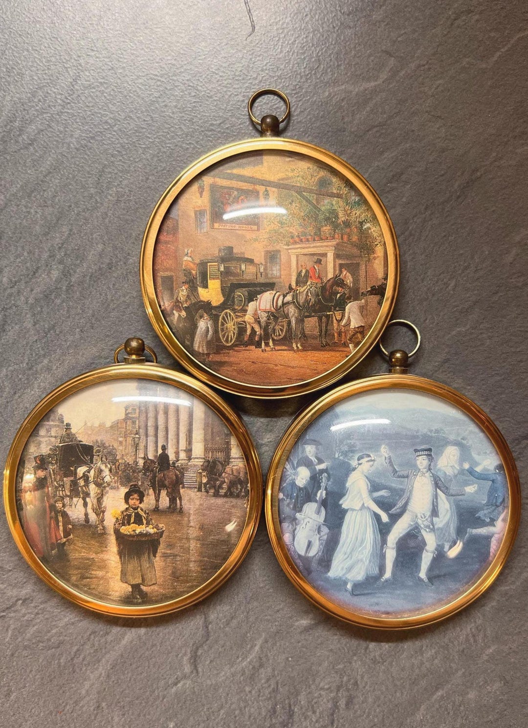 Vintage Peter Bates Miniature Trio – Framed European Historic Decor - Etsy
