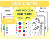 Color Practice Activities, Preschool Printables, Toddler Printables, Learn Colors, Coloring Pages for Kids, Quiet Time Activities, Busy Book