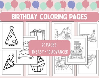 Birthday Coloring Pages, Easy Coloring Pages for Kids Birthday, Advanced Coloring Pages for Kids Birthday, Birthday Party Games for Kids