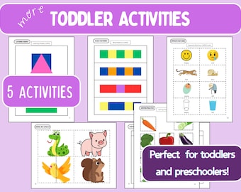 Toddler Activities, Preschool Activities, Fun Activities for Kids, Easy Printable Activities, Patterns, Matching, Sorting, Shapes, & More