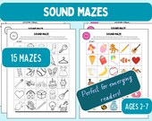 Sound Mazes, Phonemic Awareness, Phonics, Learn to Read, Preschool Printables, Homeschool Printables, Initial Sounds, Beginning Sounds