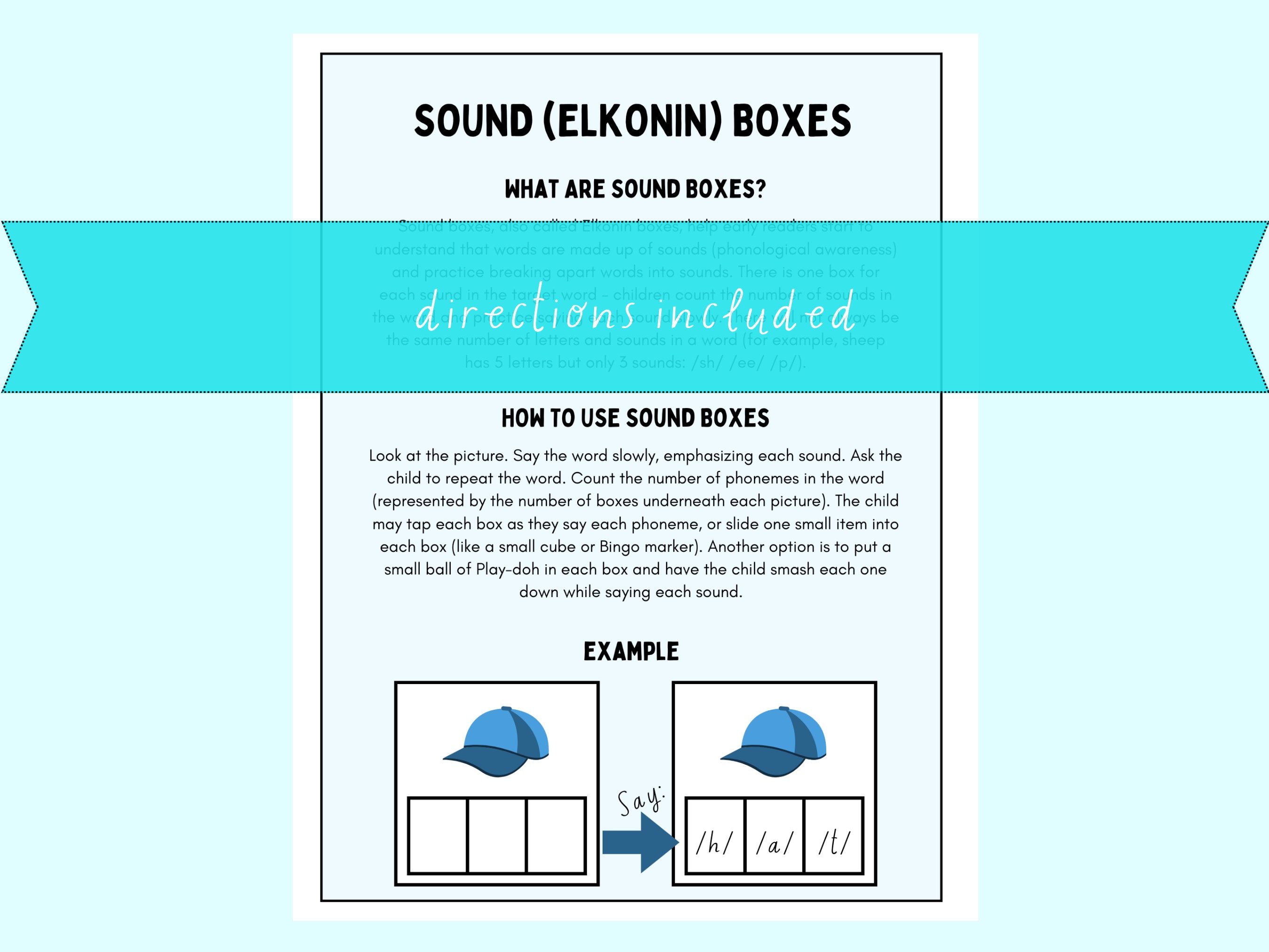 Sound Boxes elkonin Boxes: Phonemic Awareness, Early Reading Skills ...