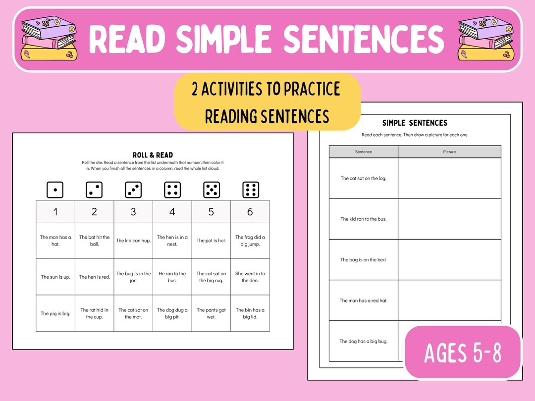 Read Simple Sentences: Two Activities to Practice Reading Simple ...
