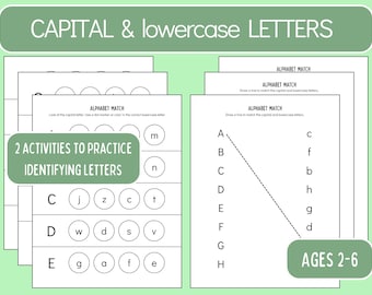 Capital & Lowercase Letter Practice: Find the Lowercase Letter, Capital and Lowercase Matching Activities,  Practice Alphabet Letters