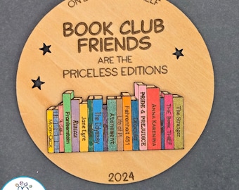 Book Club Friends SVG Ornament Design | Personalized Literary Keepsake | Customizable Laser Cut File | Unique Book Lover Gift