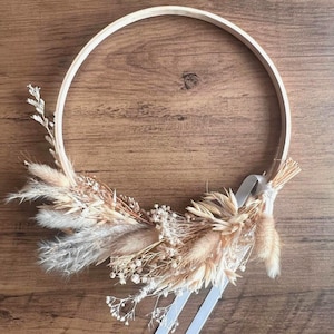 Boho Mini Dried Flower Hoop |  Dried Flower Wreath, Rustic Wall Decor | Handmade Gift | Gifts for Her | Home Interior