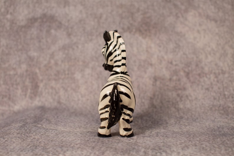 Vintage Black and White Cute Mini Ceramic Zebra