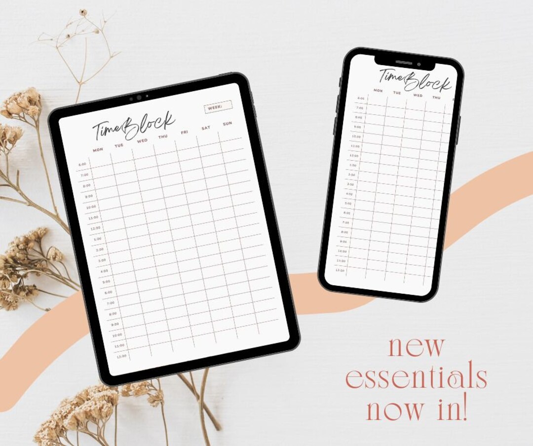 Minimalist Weekly Time Block Planner | Printable Hourly Schedule | PDF ...