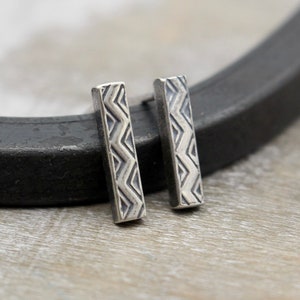 Tiny Bar studs - Minimalist Sterling Silver Earrings - gift for her - silver earrings