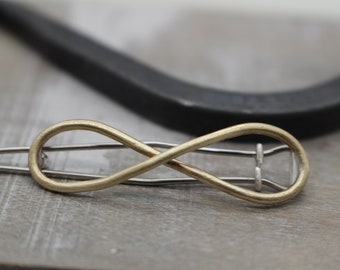 Hand Forged Brass Infinity Barrette: Petite Hair Clip