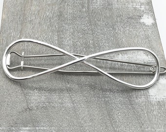 LARGE Sterling Silver Barrette - Infinity barrette - Gift For her - Large Barrette - Hair Jewelry - Jewelry Sale - Hair accessory Barrette