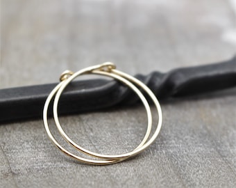 Everyday Gold Hoop Earrings - Gold filled Hoop Earrings - 1 inch hammered hoops - Gift for her - 14K gold filled