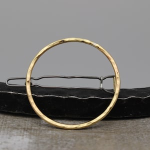 Minimalist Gold barrette / Brass Hair Clip / small round barrette / Hair Pin / Gold Hair Slide