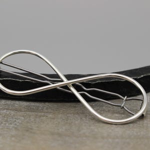 MEDIUM Infinity Barrette - Sterling silver barrette - hair accessories - silver barrette - medium barrette - sterling hair clip - gift