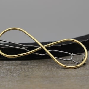 MEDIUM Infinity Barrette - Brass barrette - hair accessories - golden color barrette - medium barrette - brass hair clip - gift