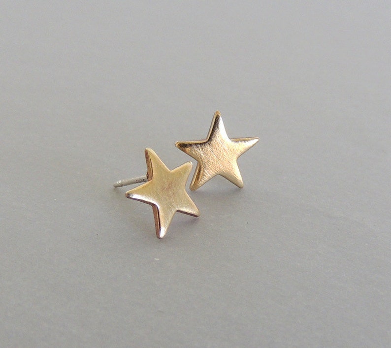 Gift For Her Tiny Gold Star Earrings Stars Celestial Jewelry Brass Sterling Star Earrings minimalist earrings