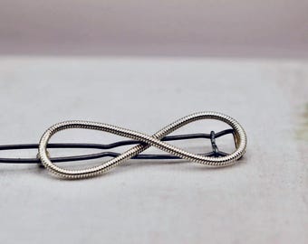 Petite Sterling Silver Infinity Barrette: Handmade Hair Jewelry