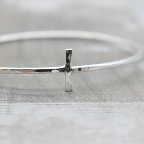 Sterling Silver Polished Cross Bangle Bracelet Sterling Silver Polished Cross Bangle Bracelet