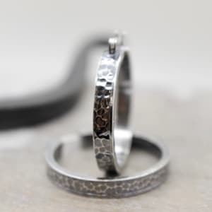 Hammered Hoops - 1 Inch Sterling Silver Hoop Earrings - Click Latch Earrings - Gift for her - jewelry sale - Silver Hoops