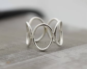 Sterling silver bubble ring - silver ring band - open circle ring - gift for her - jewelry sale