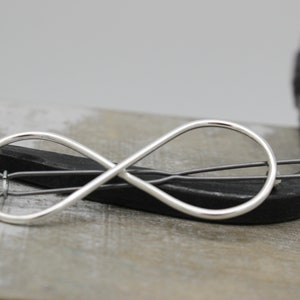 MEDIUM Infinity Barrette - Sterling silver barrette - hair accessories - silver barrette - medium barrette - sterling hair clip - gift