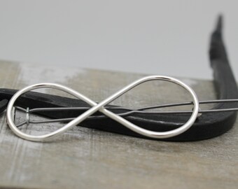 MEDIUM Infinity Barrette - Sterling silver barrette - hair accessories - silver barrette - medium barrette - sterling hair clip - gift