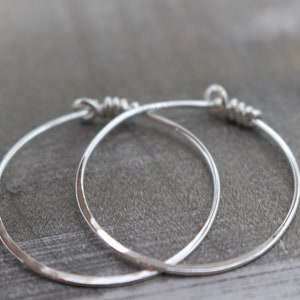 Sterling silver hoop earrings - basic hoops - boho hoops - gift for her - jewelry sale - sterling silver earrings - minimalist earrings