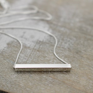 Sterling silver bar necklace - Square rod - Geometric modern simple layering necklace - Sliding bar necklace - gift for her - jewelry sale