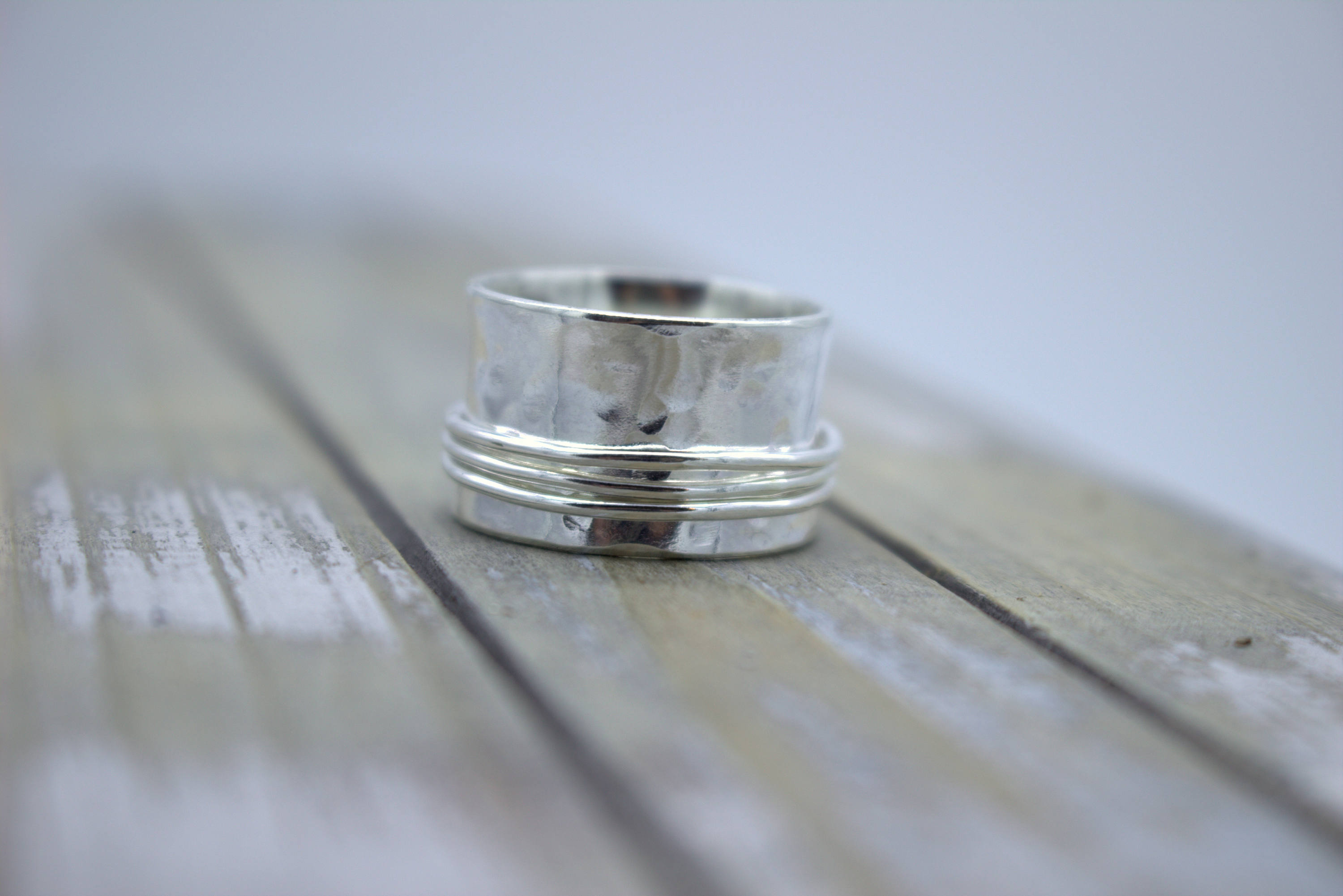 Sterling spinner ring fiddle ring wide band ring SR107 Etsy