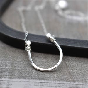 Silver Horseshoe Necklace - Sterling Silver Charm Necklace - Gift for her - Horse Lover Gift  - Western Boho Fusion - Jewelry Sale