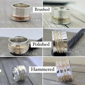 Sterling silver Gold filled spinner ring Spinner Ring Wide band ring Gift for her Fidget ring image 8