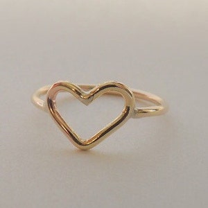 Heart Ring - 14K gold ring - gift for her - midi ring - jewelry sale