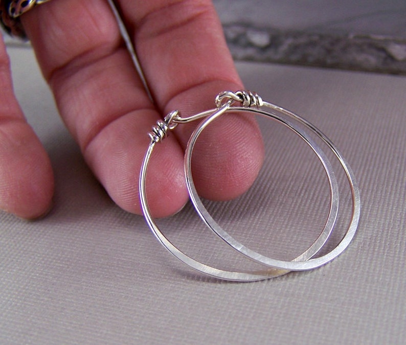 silver boho hoop earrings