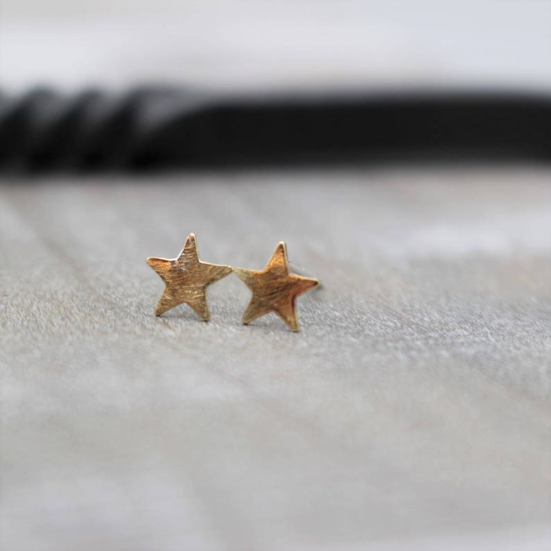 Gift For Her Tiny Gold Star Earrings Stars Celestial Jewelry Brass Sterling Star Earrings minimalist earrings