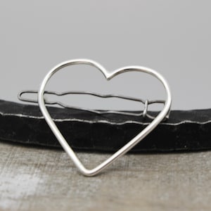 Silver Heart Barrette - Etsy display picture 3
