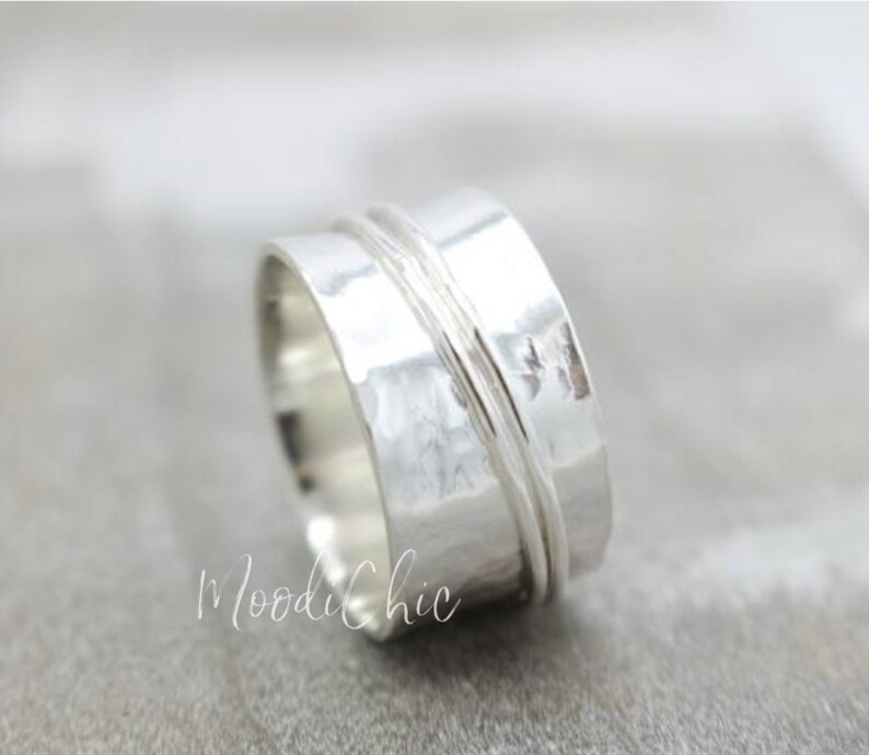 Fiddle Ring Sterling Silver Spinner Ring Meditation Ring Gift for Her Jewelry Sale SR105 image 2