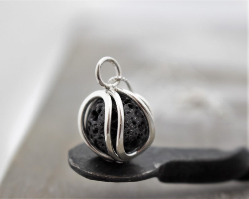 Aroma Therapy Necklace Sterling Silver Necklace Lava Bead Etsy