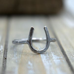 Rustic Horseshoe Ring - Sterling Silver Ring - Gift for her - Jewelry sale - horseshoe - midi ring