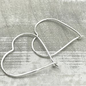Heart Hoop Earrings - Sterling Silver Hoops - Heart Earrings - Gift - Jewelry Sale - pair of earrings / gift for mom