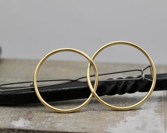 Double circle brass Barrette - Brass Barrette - Hair Accessory - Gift for her - Bangs Barrette - Hair Jewelry - Medium hair clip